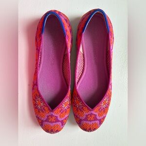 Rothy’s The Flat Lotus Burst Colorful Knit Round Toe Flats Size 8